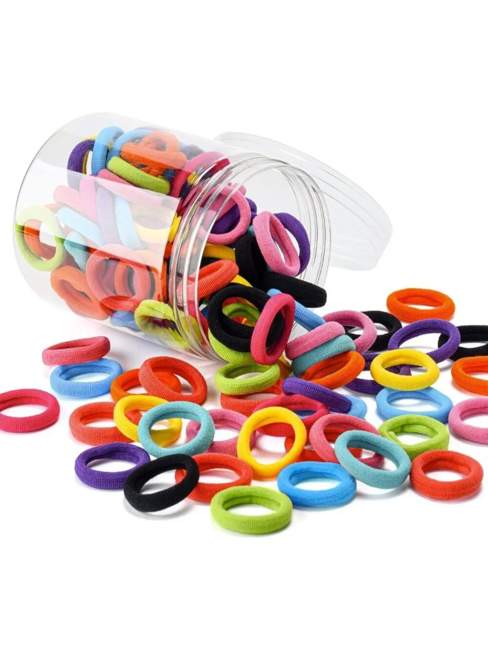 100 Pcs Baby Hair Ties - Soft Cotton Ponytail Holders, No Damage Elastic Bands